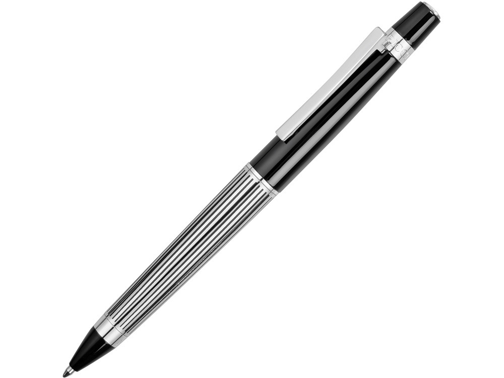 Ручка шариковая Nina Ricci модель Funambule striped в футляре, серебристый/черный - фото 1 - id-p70027124
