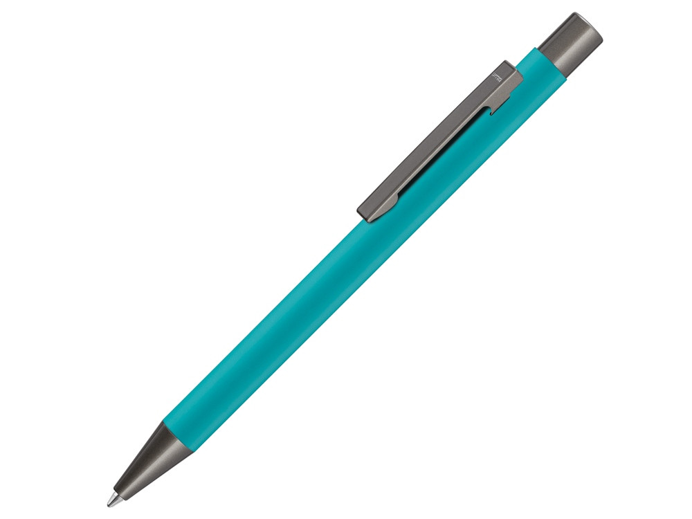 Ручка шариковая UMA STRAIGHT GUM soft-touch, с зеркальной гравировкой, морская волна - фото 1 - id-p70027208