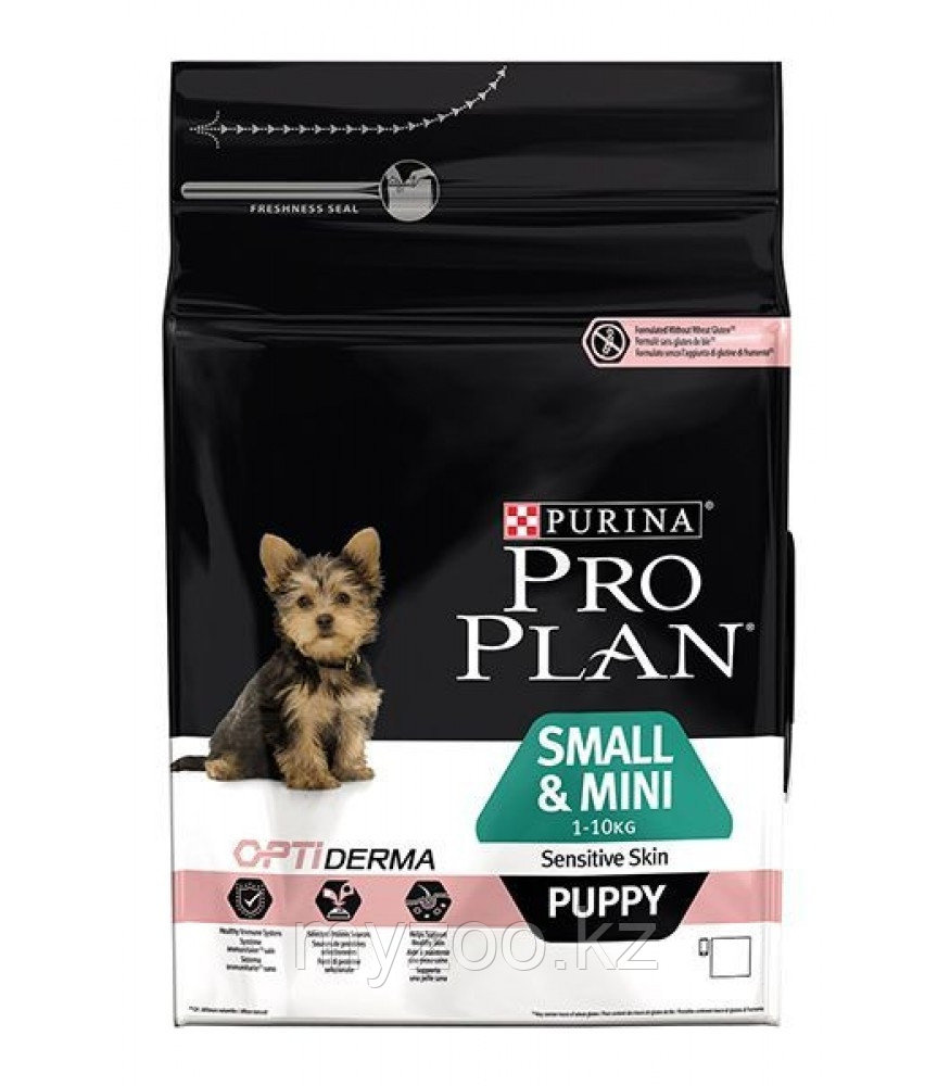 Pro Plan Puppy Small &Mini Sensitive Skin, Про План корм для щенков мелких пород с лососем, уп.3кг.