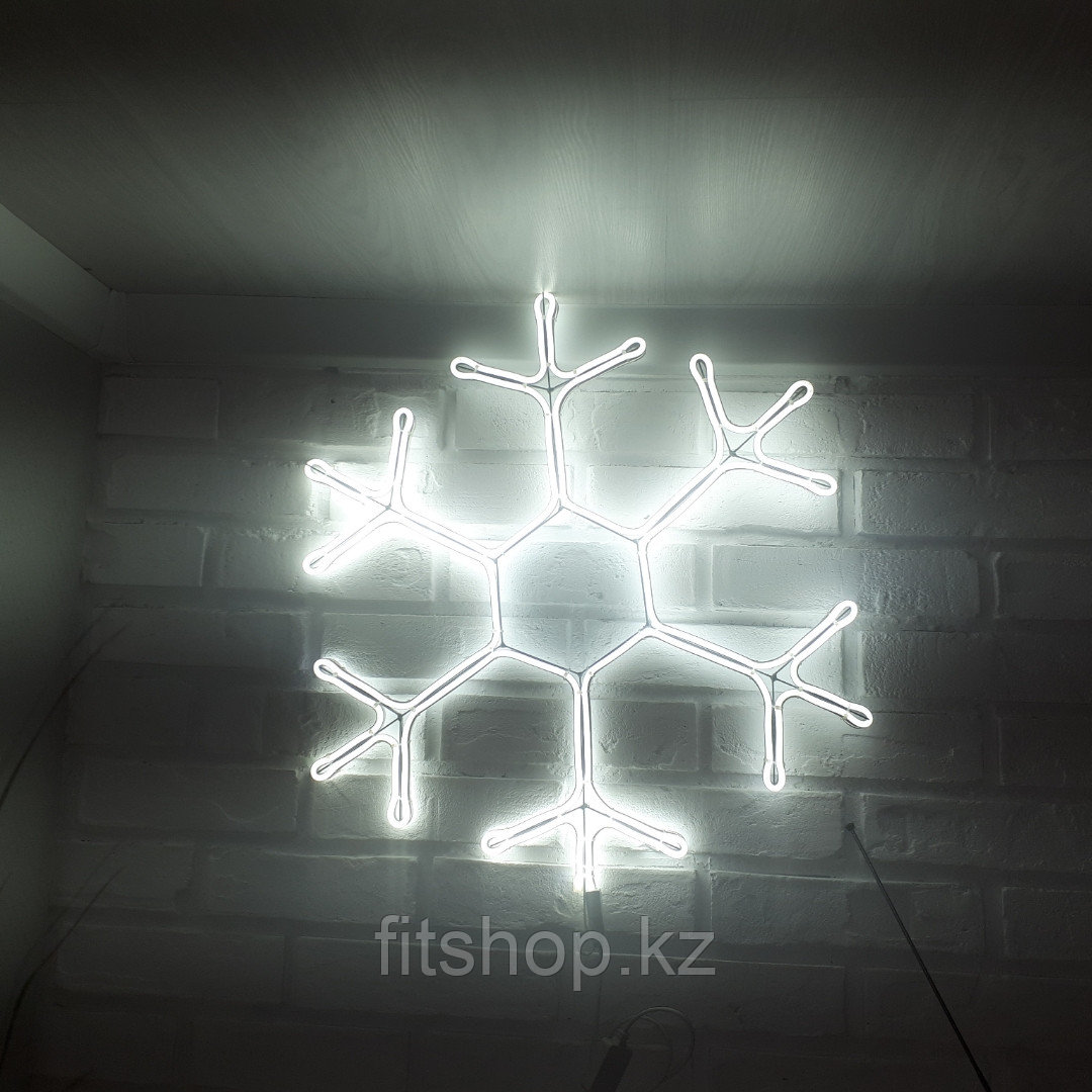 Новогодняя светодиодная фигура "Снежинка" - 60 х 60 см флекс -неон двухсторонняя - фото 4 - id-p70030215