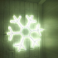 Новогодняя светодиодная фигура "Снежинка" - 60 х 60 см флекс -неон  двухсторонняя, фото 1