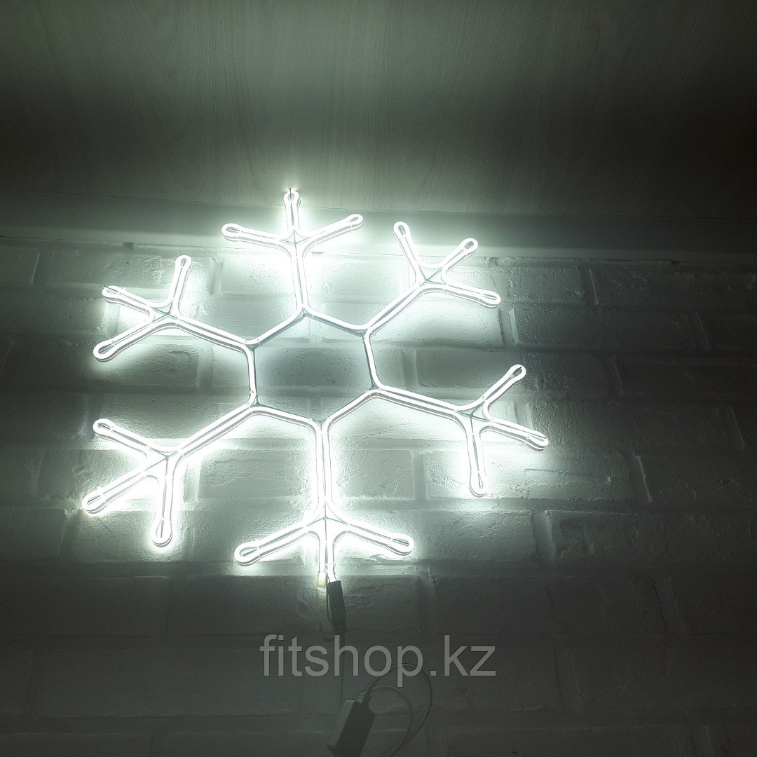 Новогодняя светодиодная фигура "Снежинка" - 60 х 60 см флекс -неон двухсторонняя - фото 2 - id-p70030215