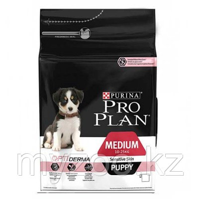 Pro Plan Puppy Sensitive Medium, Про План корм для щенков с чувствительной кожей, лосось/рис, уп. 12кг