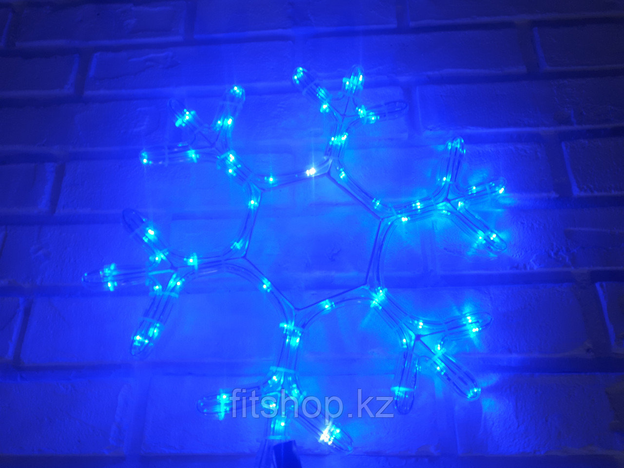 Новогодняя светодиодная фигура "Снежинка" - 40 х 40 см (дюралайт, синий цвет )