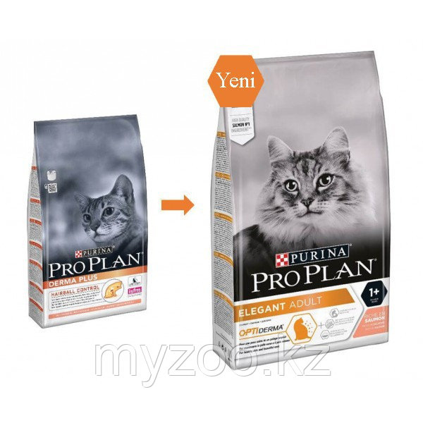 Pro Plan Derma Plus c лососем, уп. 10 кг. | Про План Дэрма Плюс с проблемами кожи и шерсти у кошки |