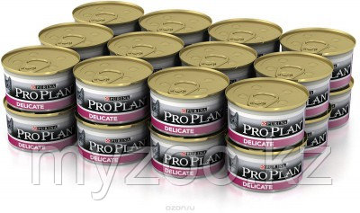 Pro Plan Delicate Cons консервы для привередливых кошек и с чувствительным пищеварением с индейкой 24шт*85гр