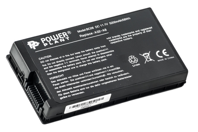 Аккумулятор PowerPlant для ноутбуков ASUS A8, F8 (A32-A8, AS8000LH) 11.1V 5200mAh