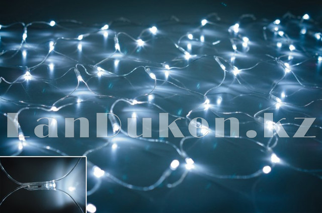 Гирлянда сетка 1,8 метров белые микро лампы бегущие огни контроллер (Snowmen)