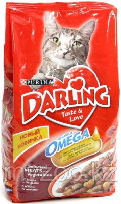 Darling, Дарлинг мясо с овощами, сухой корм для кошек, уп. 10 кг