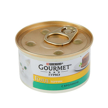 Gourmet Голд для кошек кусочки кролика в паштете по-французски, баночка 85гр.