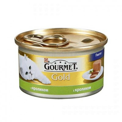 Gourmet Голд для кошек паштет с кроликом, баночка 85 гр. - фото 1 - id-p70050353