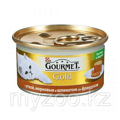 Gourmet Gold, Гурмэ Голд кусочки в паштете с уткой, морковью и шпинатом по-французски, уп. 24 шт * 85гр.