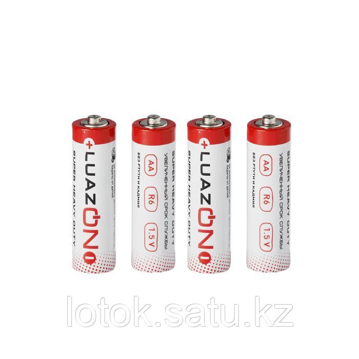 Батарейка солевая LuazON Super Heavy Duty, АА, R6, спайка, 4 шт - фото 1 - id-p70050267