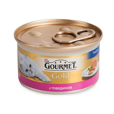 Gourmet Голд для кошек паштет с говядиной, уп. 24*85 гр. - фото 1 - id-p70050479