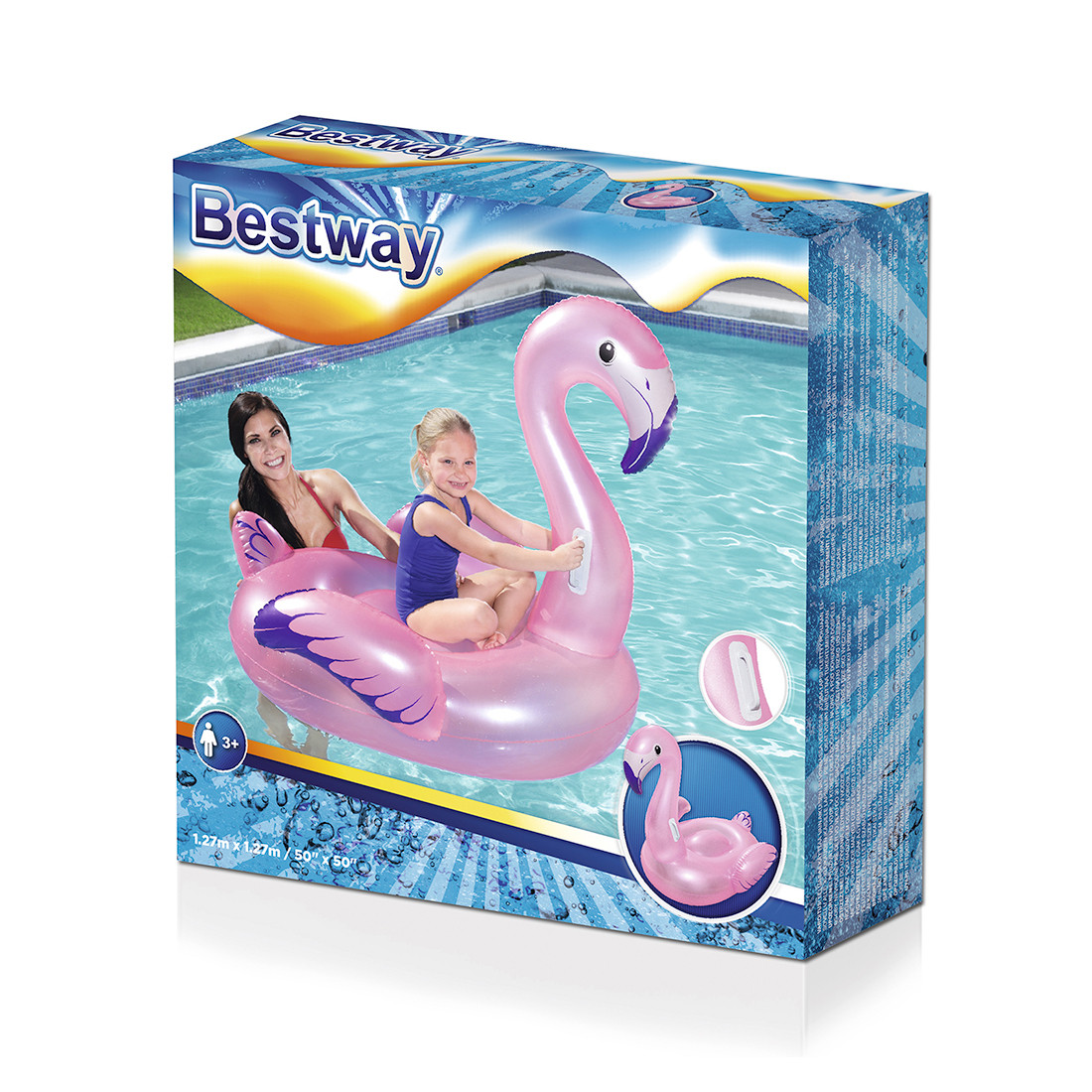 Надувная игрушка Bestway 41122 (41103) в форме фламинго для плавания маланькая - фото 3 - id-p70051728