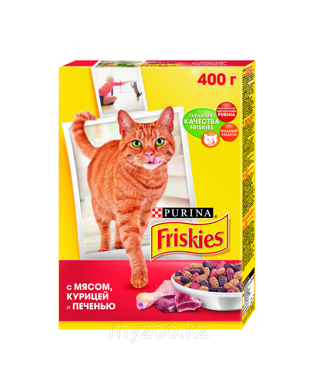 Friskies, Фрискис сухой корм для кошек, мясо, печень, овощи, уп.400гр.