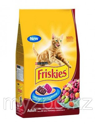 Friskies, Фрискис сухой корм для кошек, мясо, печень, овощи, уп.2кг.
