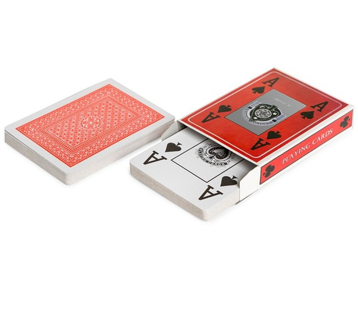 Карты для покера "4 Aces", пластиковое покрытие, красная рубашка