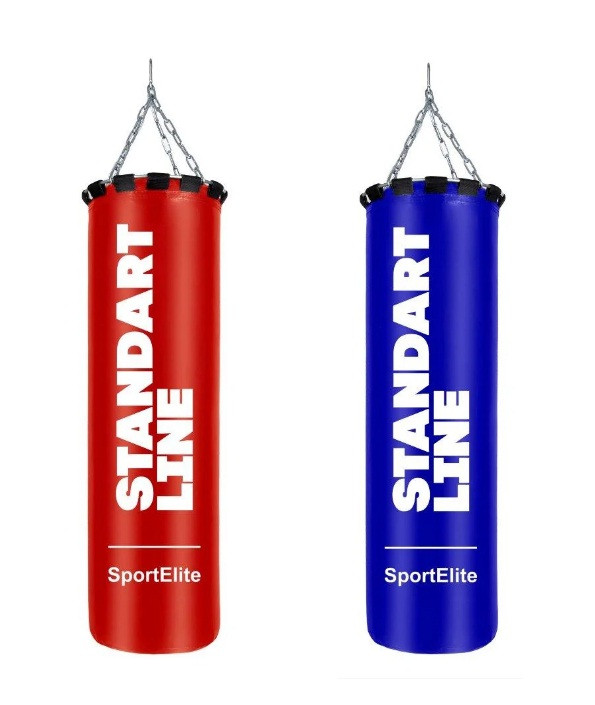 Мешок боксерский SportElite STANDART LINE 60см, d-26, 15кг, красный, синий