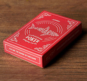 Игральные карты "Shark" для покера, 54 шт. в колоде, красная рубашка, jumbo index