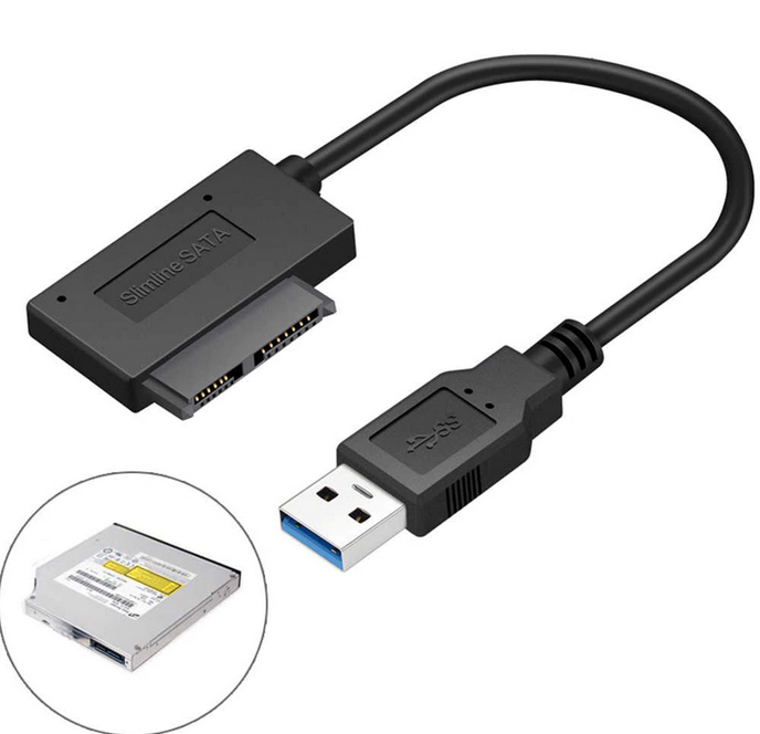 Кабель/Адаптер внешний с USB 3.0 на SATA 2.5 для DVD-Rom ноутбука - фото 1 - id-p27677159