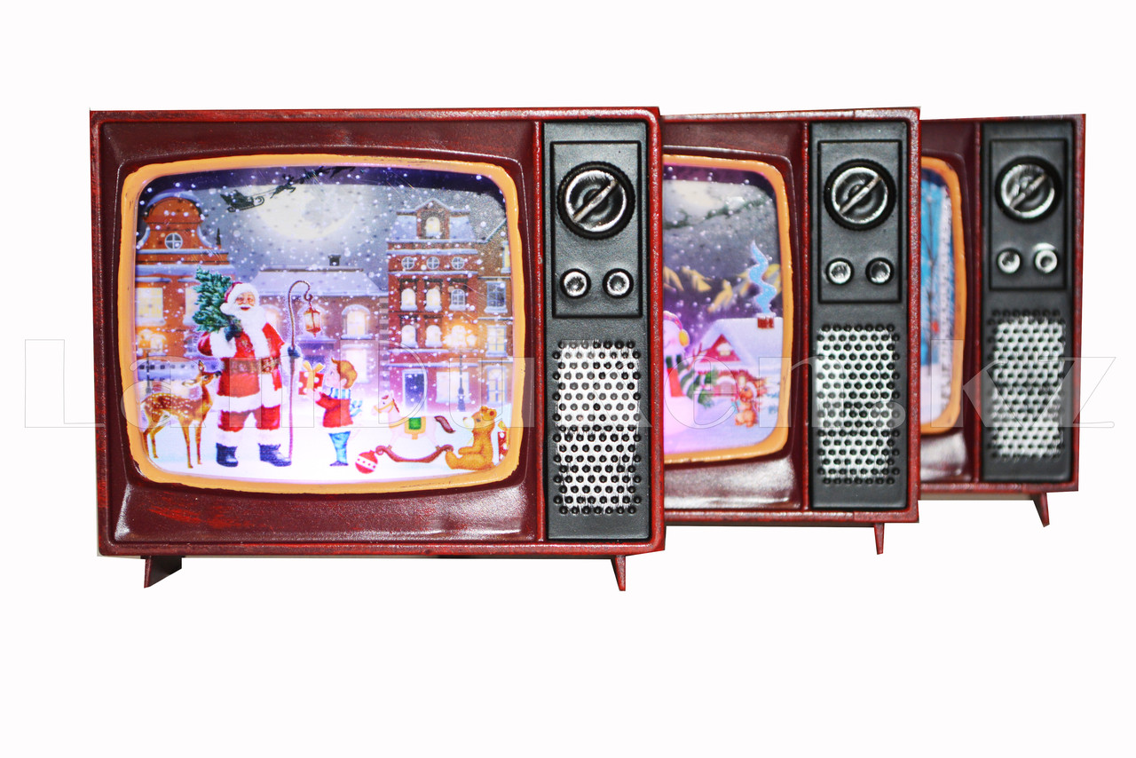 Новогодний сувенир "Телевизор" в ассортименте светящаяся светодиодная лампа на шесть цветов, фото 1