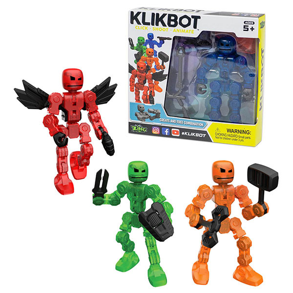 STIKBOT TST1600 Стикбот - Фигурка Klikbot с аксессуарами, создай Кликбота - супергероя