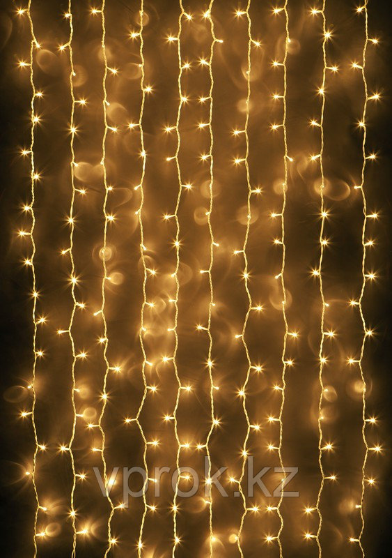 Светодиодная гирлянда "Дождь" - 6Х2 метра, 640 лампочек, тёплый свет, светит постоянно - фото 1 - id-p70071869