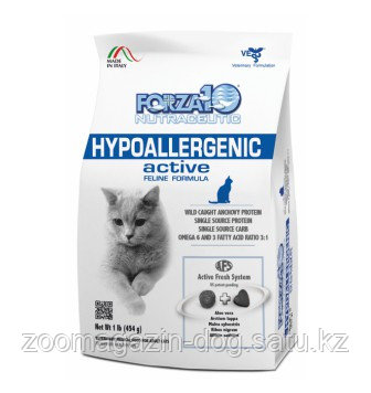 Forza10 HYPOALLERGENIC ACTIVE ветеринарная диета для кошек при аллергиях , уп. 454гр.