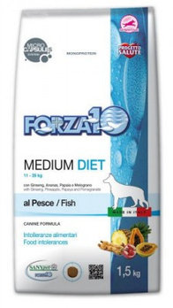 Forza10 MEDIUM ADULT DIET Pesce диетический корм для собак средних пород с рыбой, 12кг.
