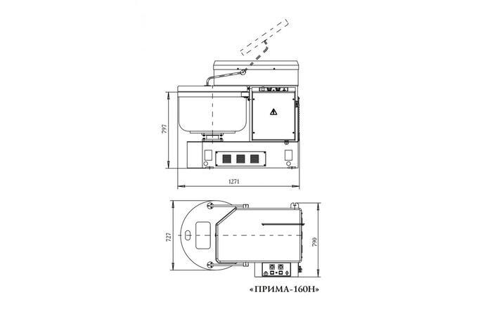 Тестомесильная машина со стационарной дежой «Прима-160Н» - фото 3 - id-p70098898
