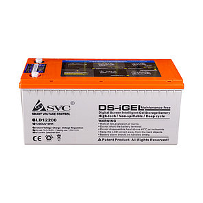 Батарея SVC GLD12200 гелевая 12В 200 Ач LED-дисплей, фото 2