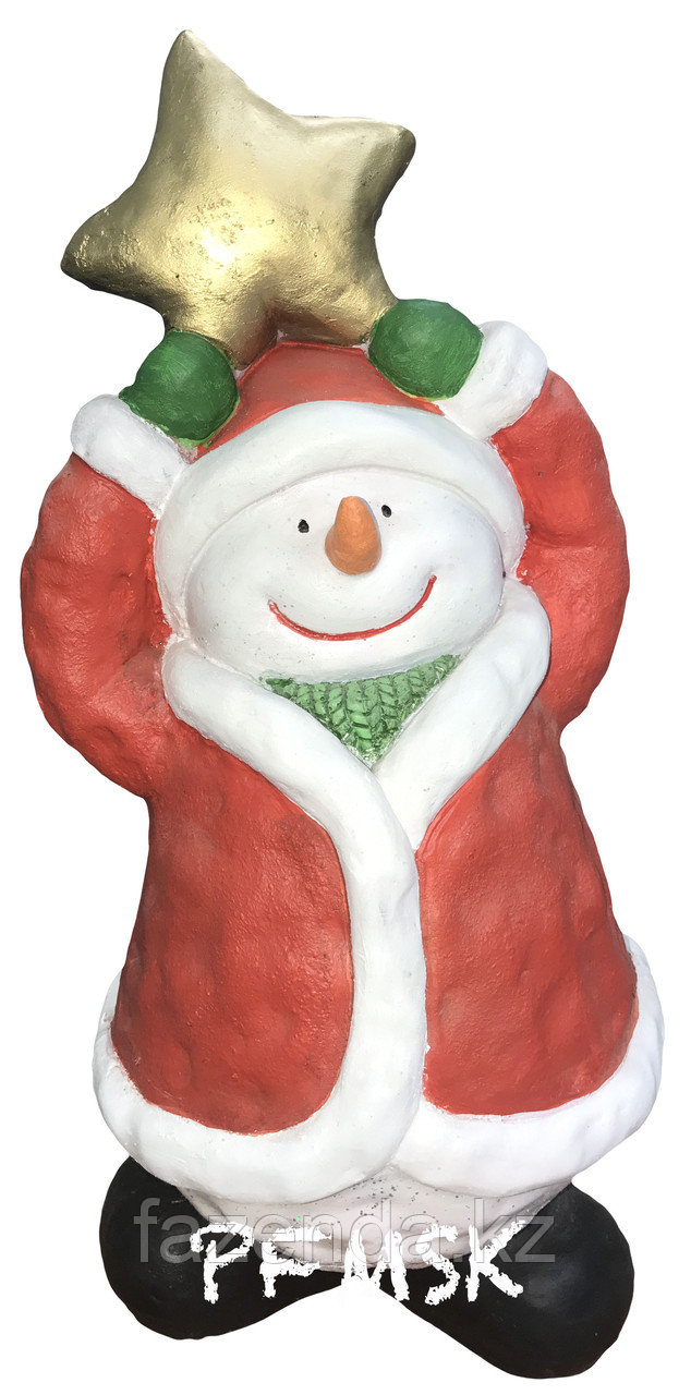 Статуэтка снеговик со звездой Н-54см - фото 1 - id-p70137037