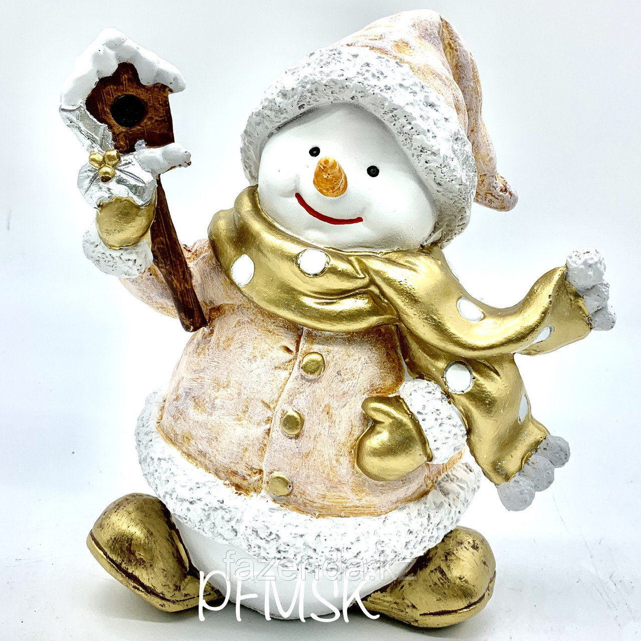 Статуэтка снеговик со скворечником Н-23см - фото 1 - id-p70137124