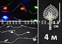 Гирлянда новогодняя электрическая "Сердце" 4м 3 цвета