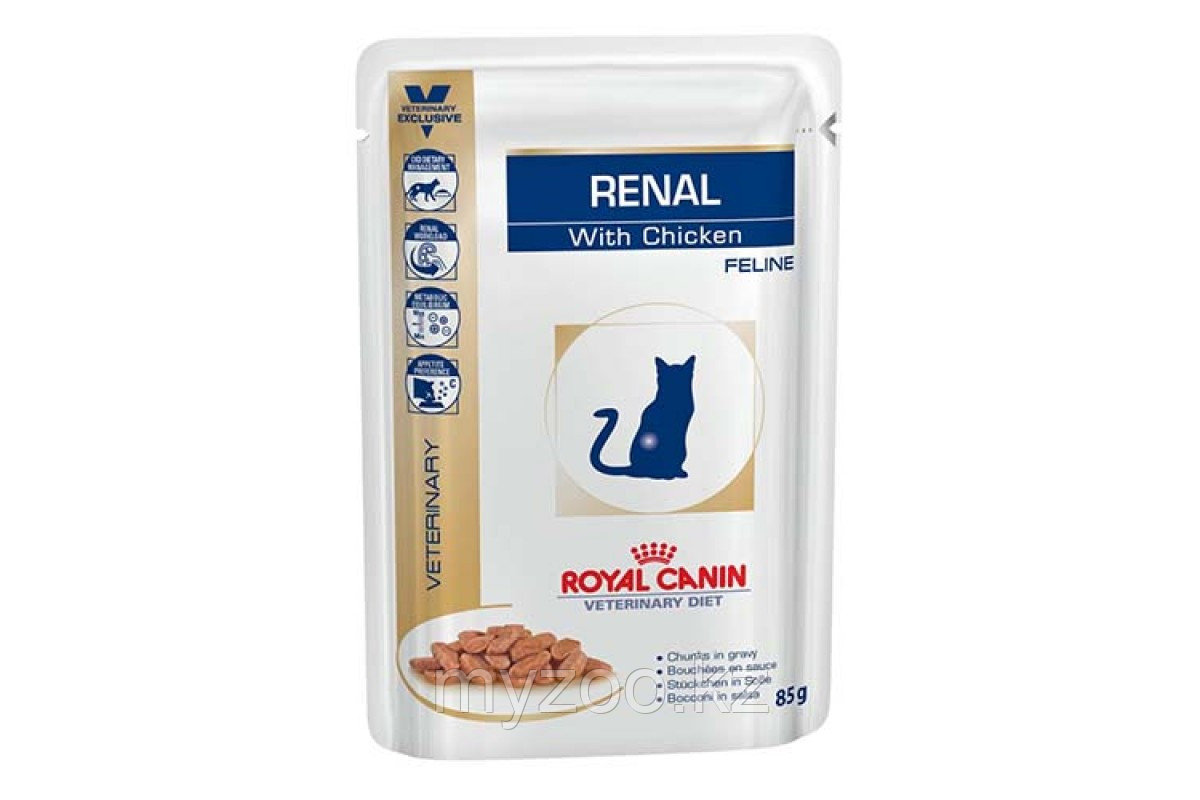 Влажный корм для кошек с болезнями почек Royal Canin RENAL CHI CAT POUCH 1*85 g ( курица )