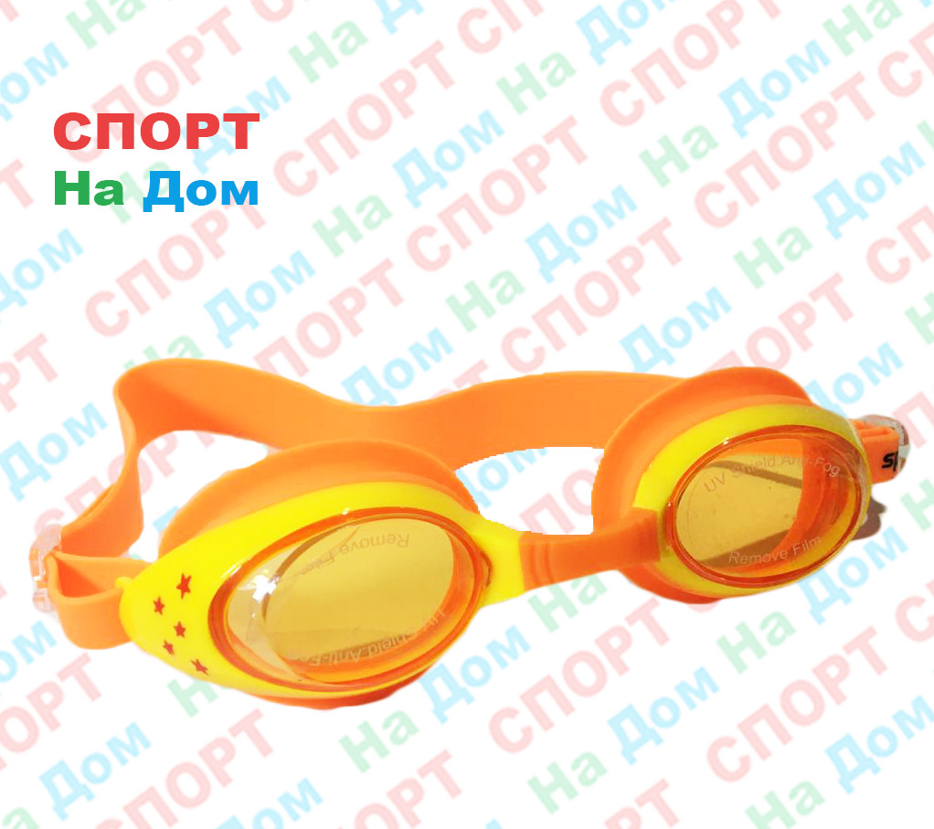 Очки для плавания Speedo (с затычками для ушей, цвет оранжевый)