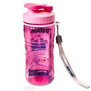 Бутылка питьевая для воды с поилкой MATSU [350, 500, 1000 мл] (Розовый / 350 мл)