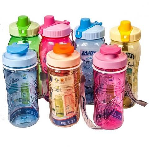 Бутылка питьевая для воды с поилкой MATSU [350, 500, 1000 мл] (Розовый / 1000 мл) - фото 1 - id-p70147209