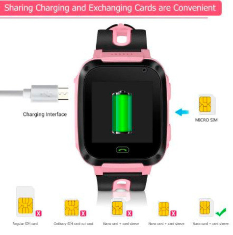 Умные детские часы-телефон с камерой, GPS-трекером и фонариком Smart Watch EDIAL KZ972L (Розовый) - фото 6 - id-p70147216