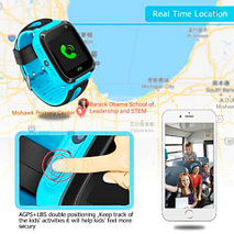Умные детские часы-телефон с камерой, GPS-трекером и фонариком Smart Watch EDIAL KZ972L (Голубой), фото 2
