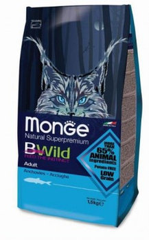 Monge BWild Cat Anchovies, Монже корм для взрослых кошек с анчоусами, уп.1,5кг.