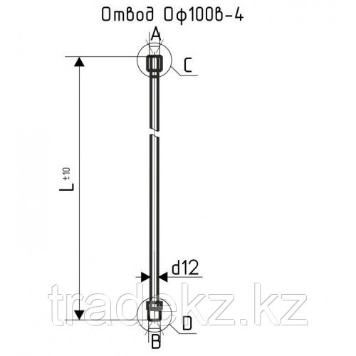 Отвод прямой сифонный для монтажа манометров, термометров ОС100-В-01