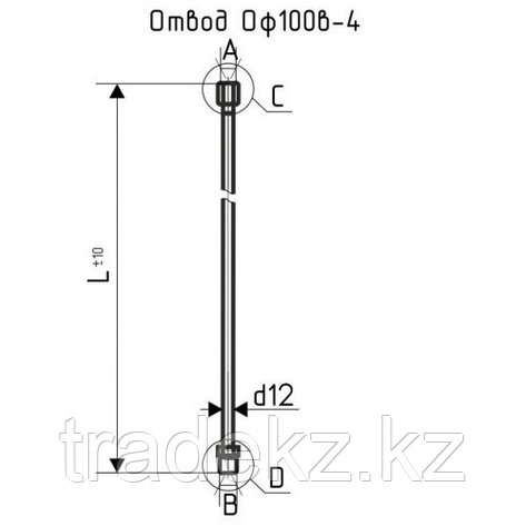 Отвод прямой сифонный для монтажа манометров, термометров ОС100-В-01, фото 2