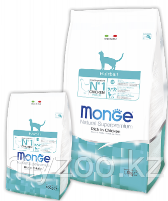 Monge Hairball, Монже корм для кошек с выведением шерсти, уп. 1,5кг.