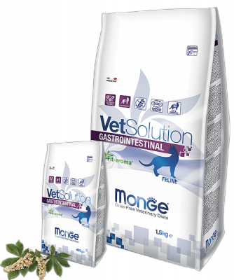 Monge VetSolution Gastrointestinal Cat, Монже ветеринарный корм при нарушениях пищеварения для взрослых кошек,