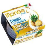 MONGE Frut Cat cans 80 гр Кусочки для кошек тунец с ананасом