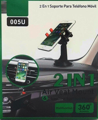 Универсальный автомобильный держатель для смартфонов, 2в1 на стекло и в воздуховод, 005U - фото 1 - id-p70156117