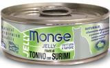 MONGE Jelly Cat cans 80 гр Кусочки для кошек в желе желтоперый тунец с сурими