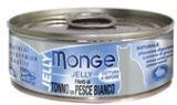 MONGE Jelly Cat cans 80 гр  Кусочки для кошек в желе желтоперый тунец с морским карасемми